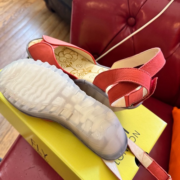 NIB! Fly London Red Cupido Sandals, 37 (6.5) - Picture 3 of 11